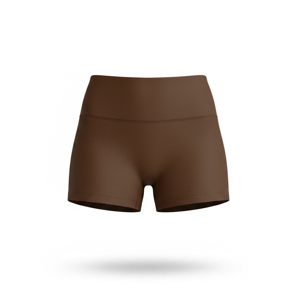 Short Poliamida Marrom 
